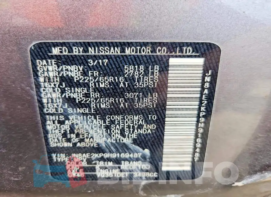 JN8AE2KP9H9169487 Photo# 12