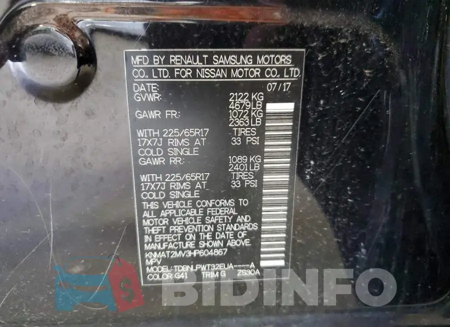 KNMAT2MV3HP604867 Photo# 13