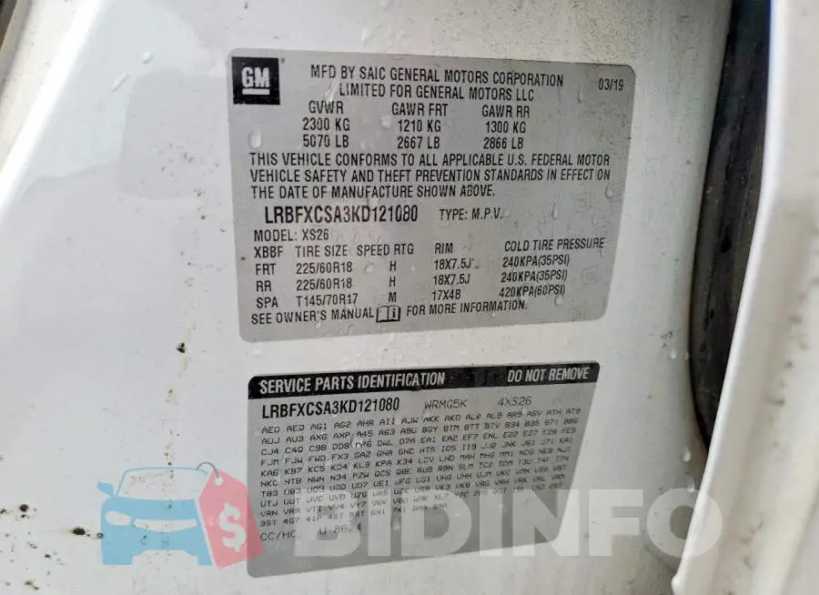 LRBFXCSA3KD121080 Photo# 14