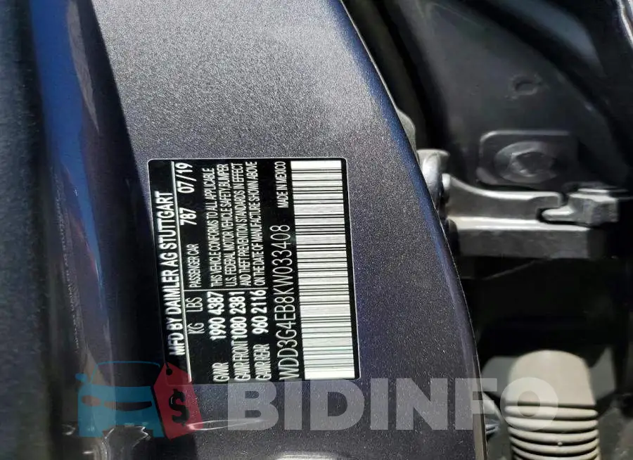 WDD3G4EB8KW033408 Photo# 12