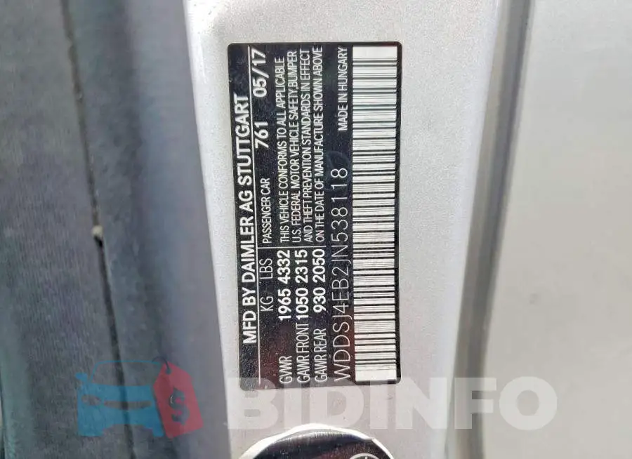 WDDSJ4EB2JN538118 Photo# 12