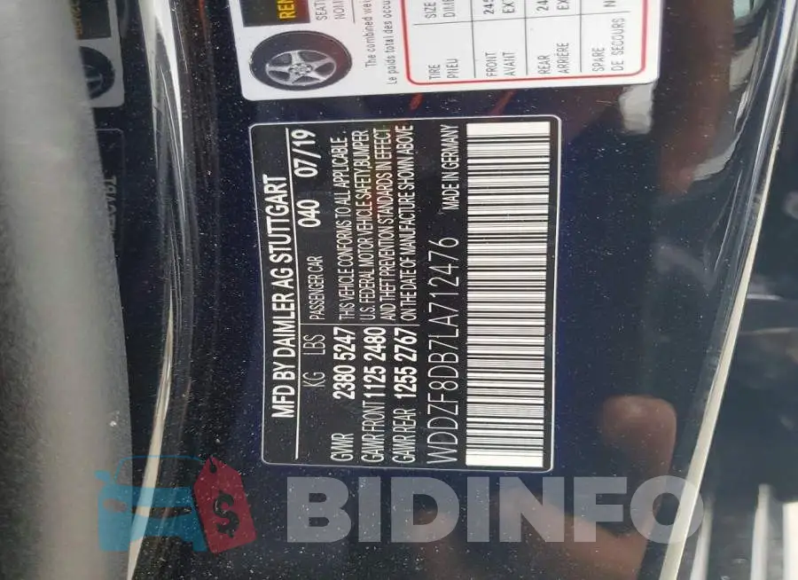 WDDZF8DB7LA712476 Photo# 12