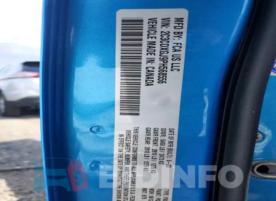 2C3CDXGJ9PH568556 Photo# 12