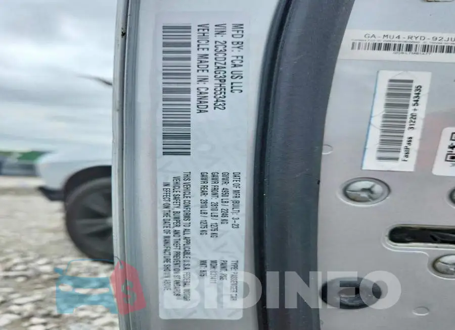 2C3CDZAG3PH553432 Photo# 12