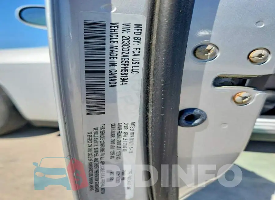2C3CDZAG5PH581944 Photo# 12