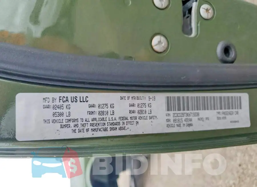 2C3CDZBT3KH719338 Photo# 12