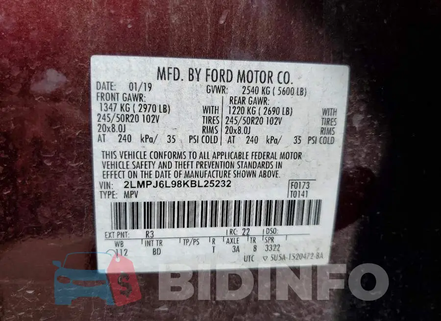 2LMPJ6L98KBL25232 Photo# 13