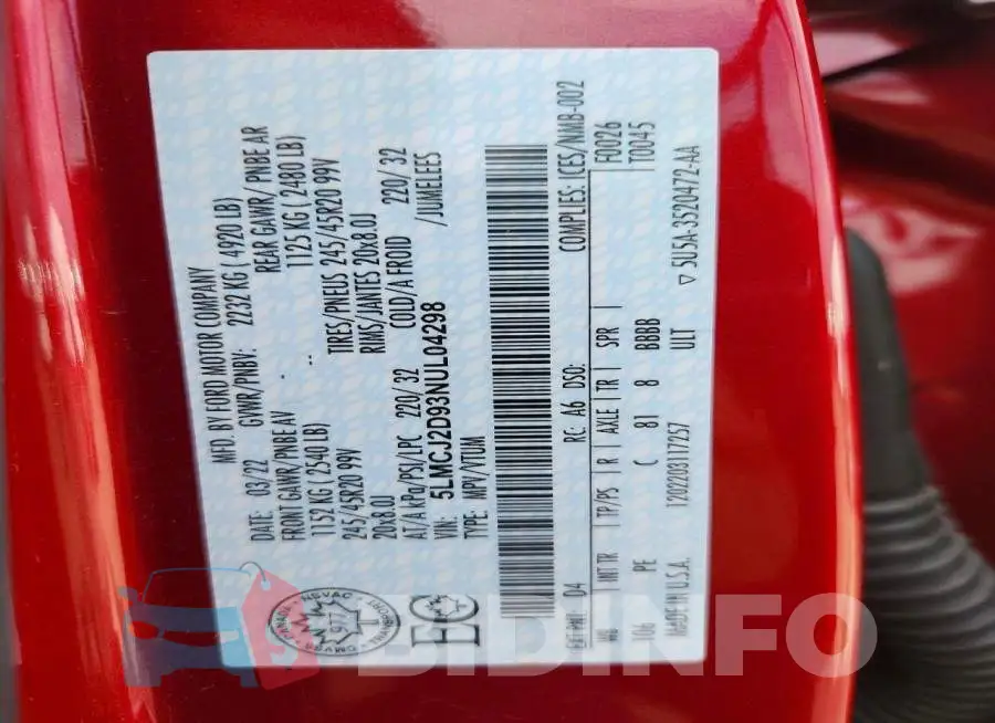 5LMCJ2D93NUL04298 Photo# 13