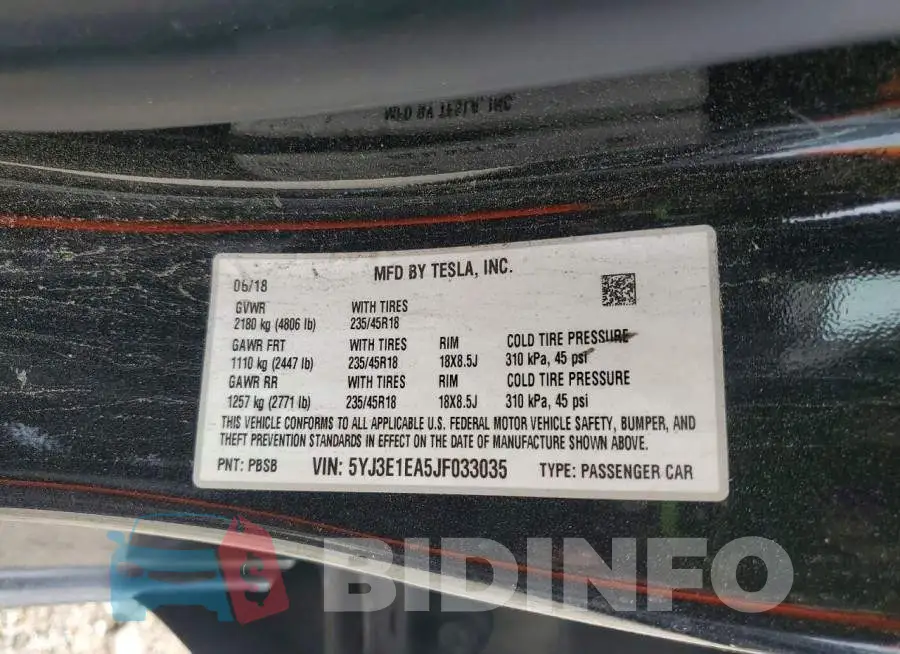 5YJ3E1EA5JF033035 Photo# 12