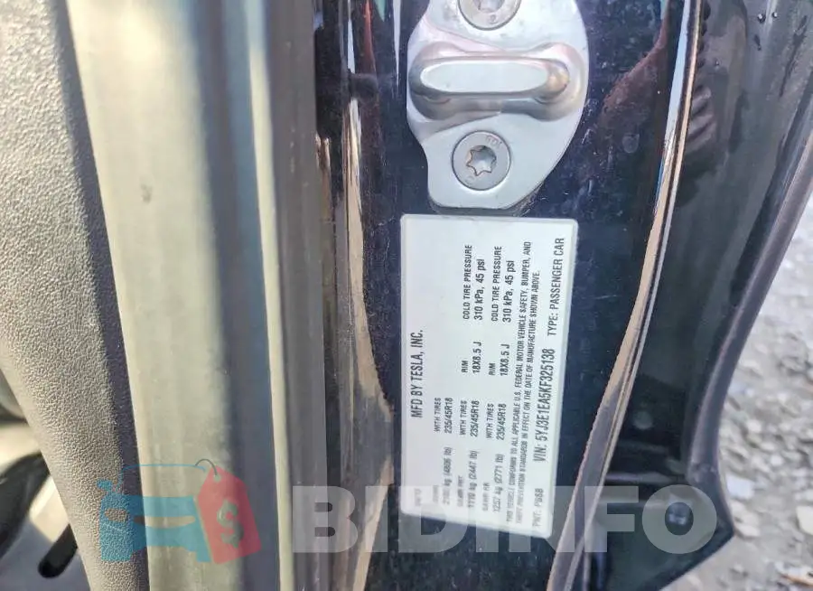 5YJ3E1EA5KF325138 Photo# 12