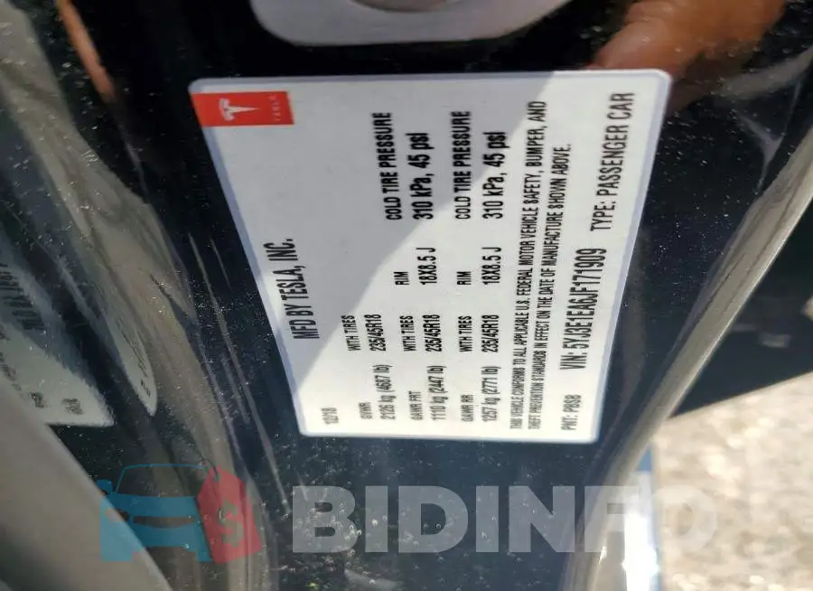 5YJ3E1EA6JF171909 Photo# 12