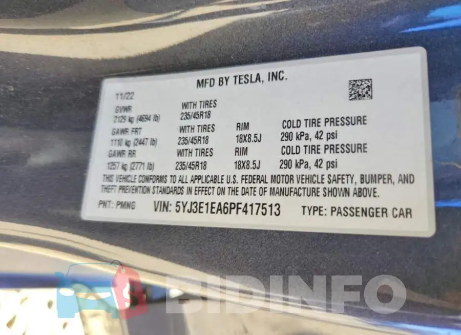 5YJ3E1EA6PF417513 Photo# 12