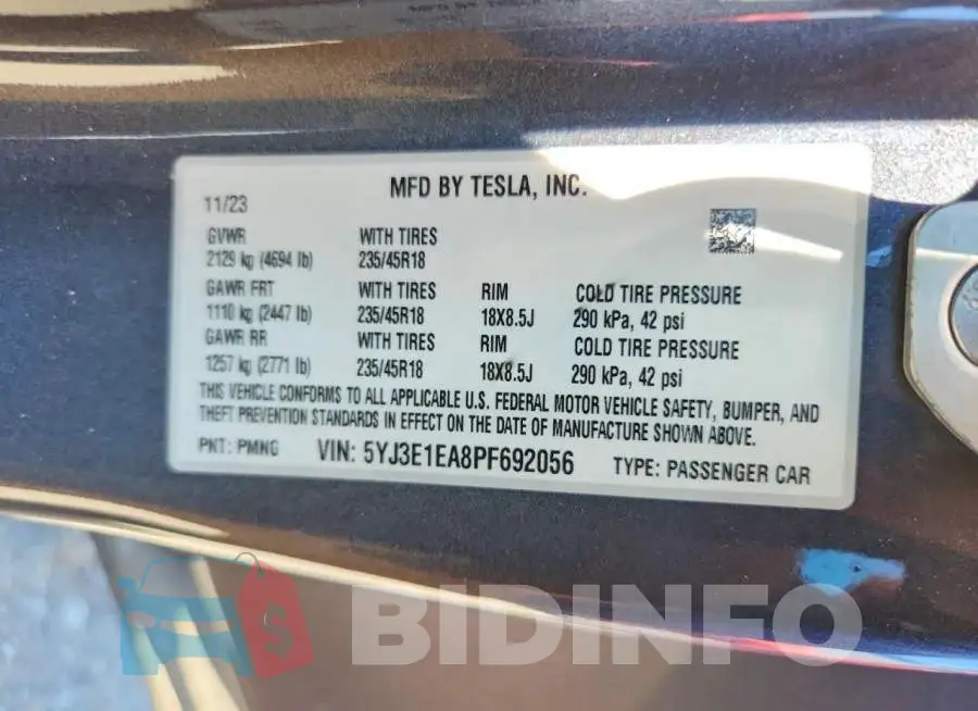 5YJ3E1EA8PF692056 Photo# 12