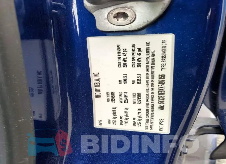 5YJ3E1EBXKF497156 Photo# 13