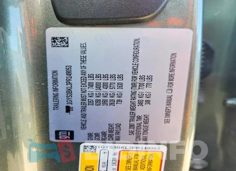 1GYS3BKL3PR149053 Photo# 13