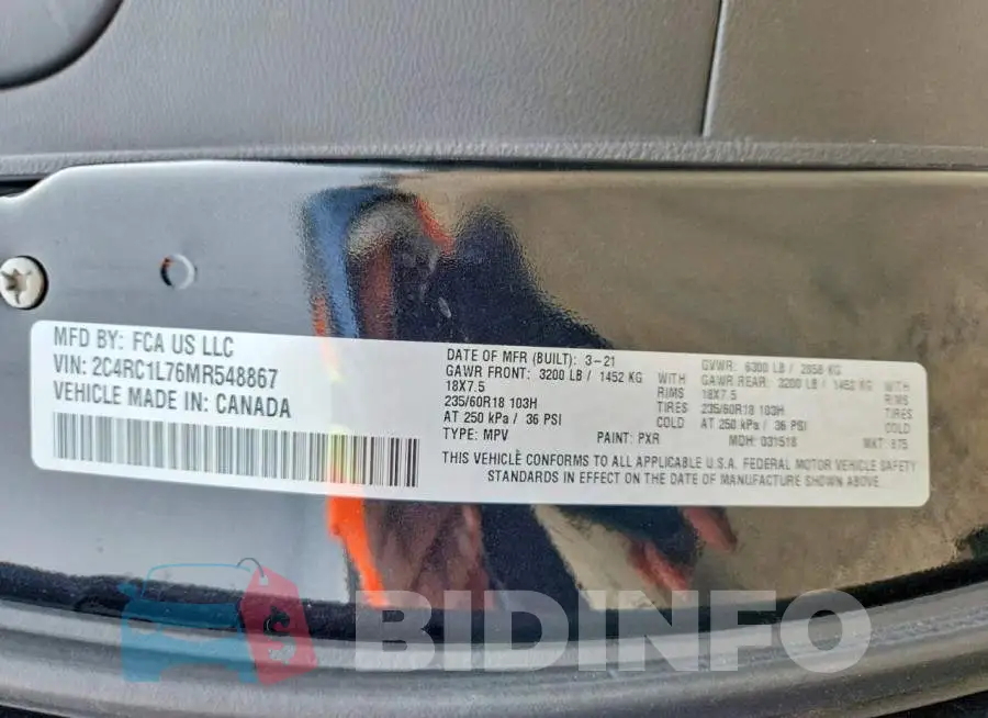 2C4RC1L76MR548867 Photo# 13