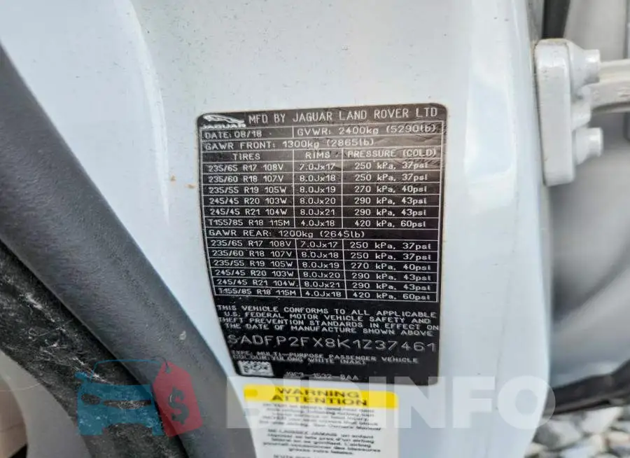 SADFP2FX8K1Z37461 Photo# 13