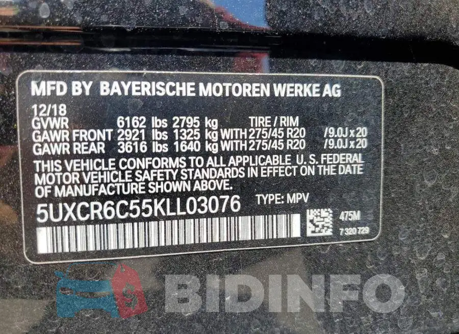5UXCR6C55KLL03076 Photo# 13
