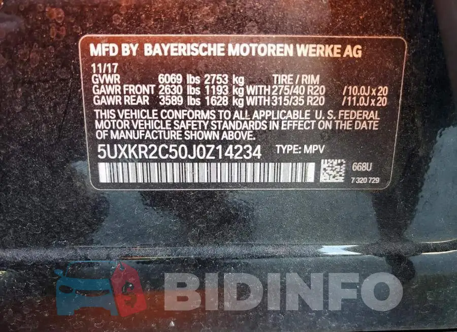 5UXKR2C50J0Z14234 Photo# 14