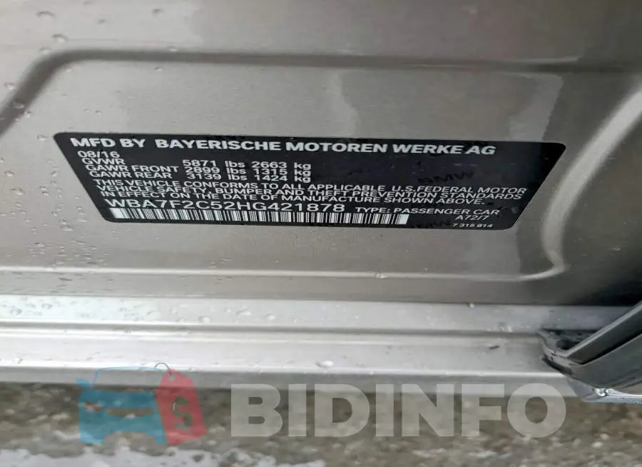 WBA7F2C52HG421878 Photo# 12