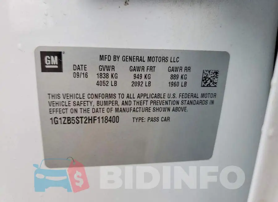 1G1ZB5ST2HF118400 Photo# 12