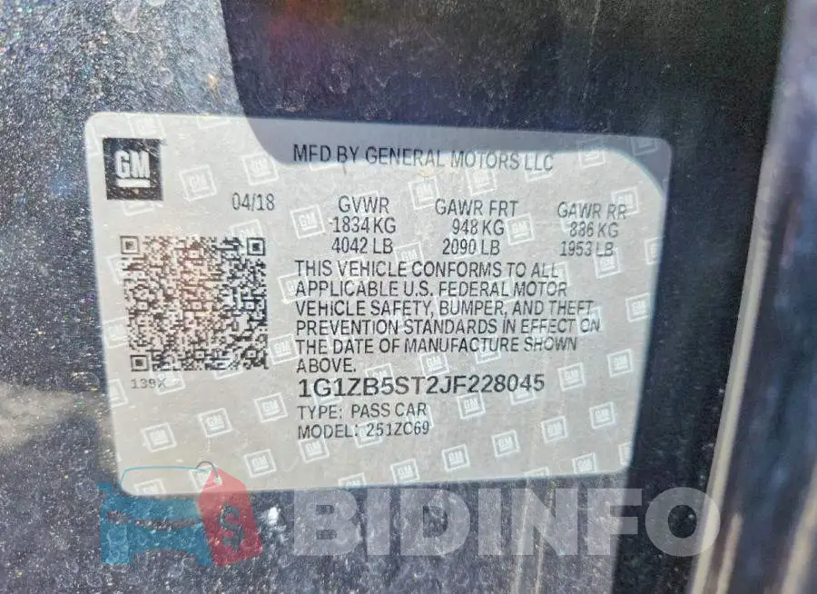 1G1ZB5ST2JF228045 Photo# 12
