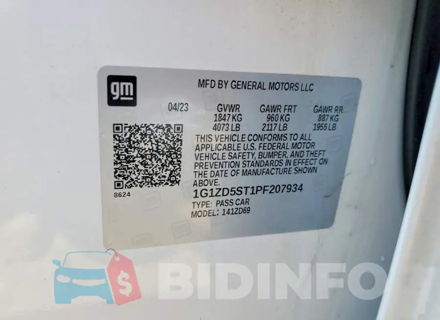 1G1ZD5ST1PF207934 Photo# 12