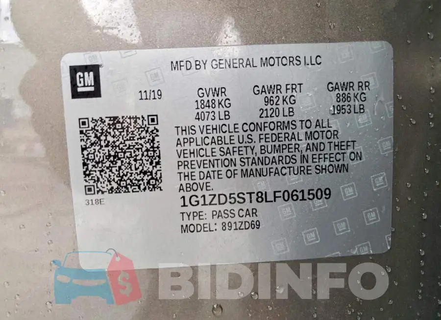 1G1ZD5ST8LF061509 Photo# 12