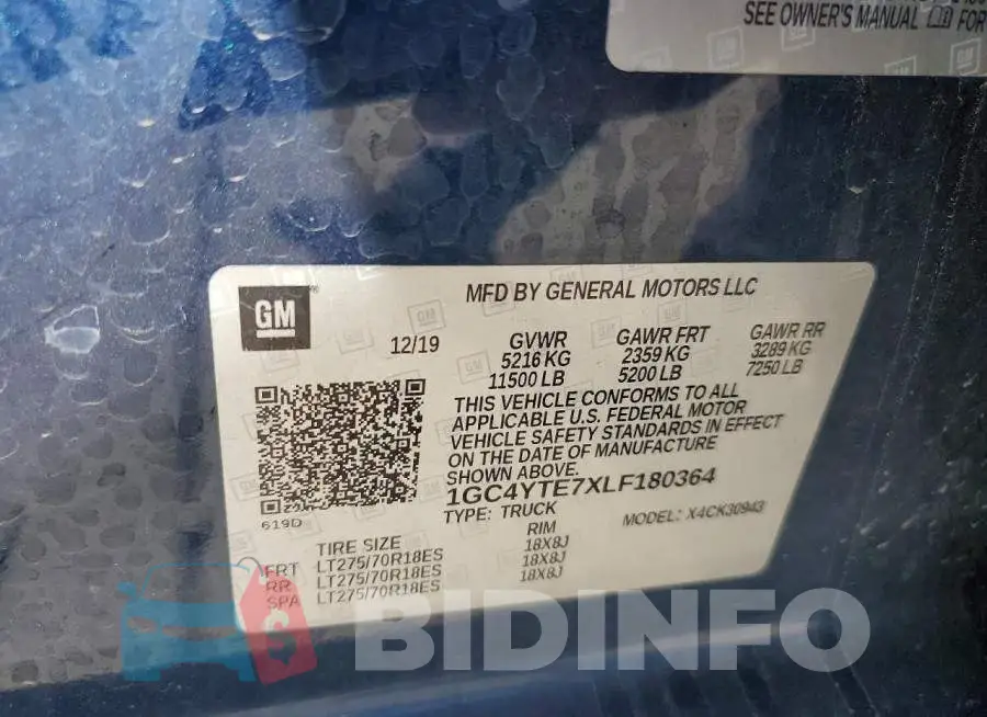 1GC4YTE7XLF180364 Photo# 12