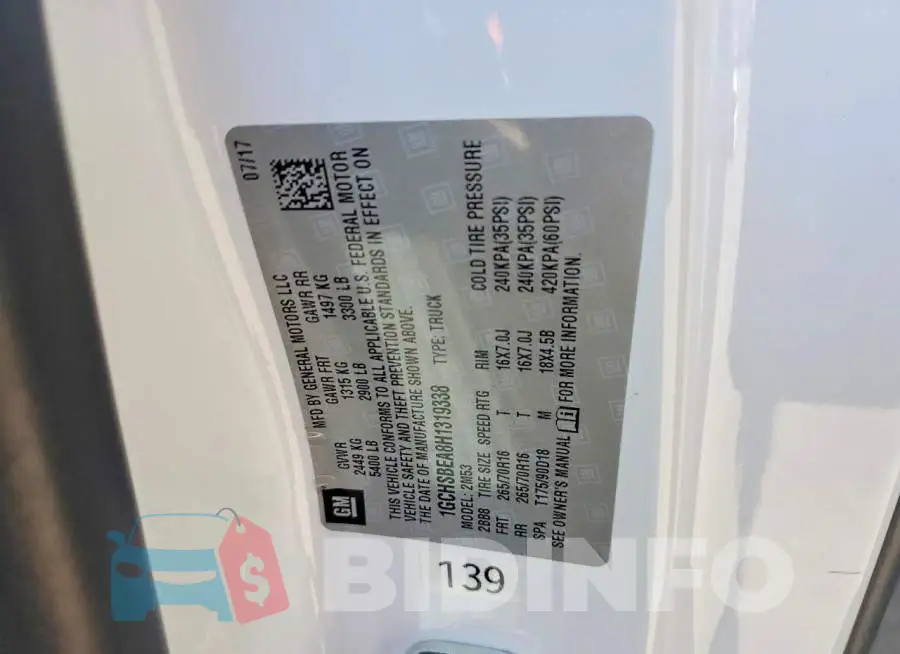1GCHSBEA8H1319338 Photo# 13