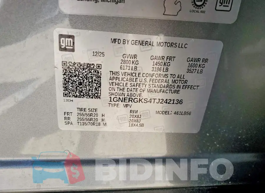 1GNERGKS4TJ242136 Photo# 14
