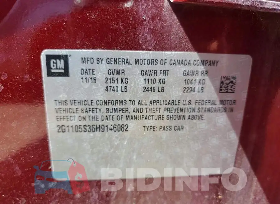 2G1105S36H9146082 Photo# 13
