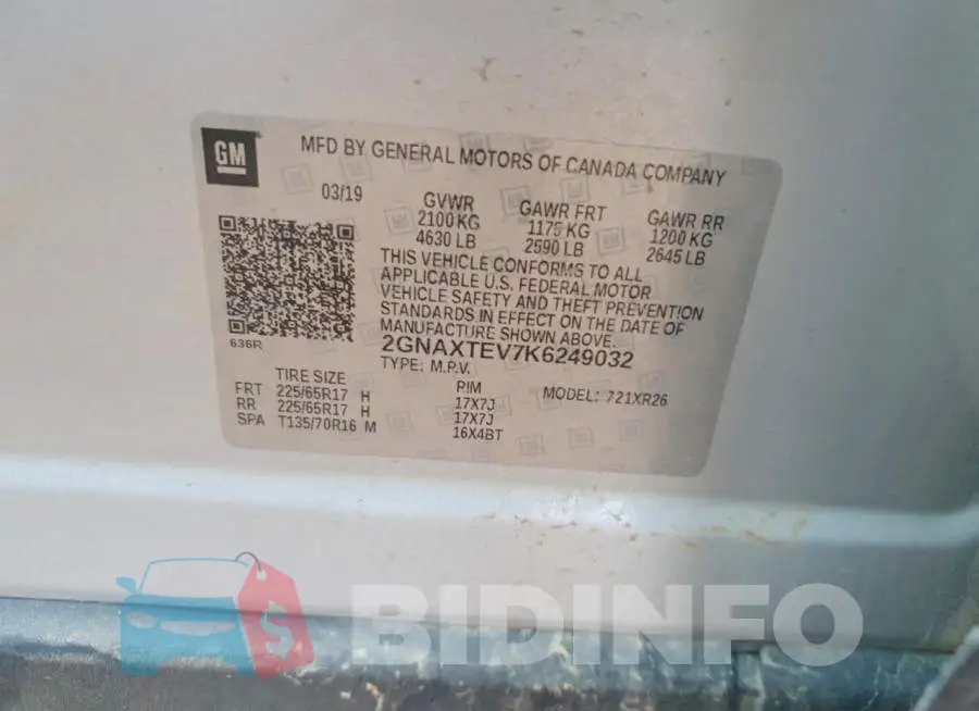 2GNAXTEV7K6249032 Photo# 12
