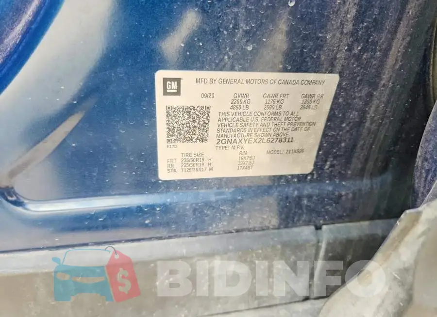 2GNAXYEX2L6278311 Photo# 12