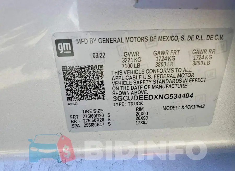 3GCUDEEDXNG534494 Photo# 12