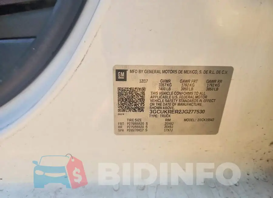3GCUKRER2JG277530 Photo# 12