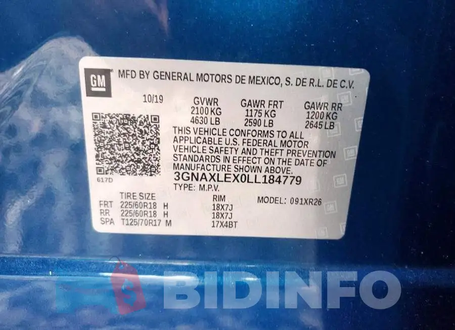3GNAXLEX0LL184779 Photo# 12