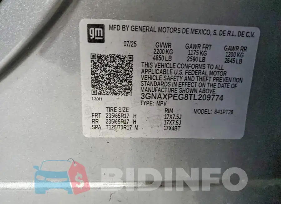 3GNAXPEG8TL209774 Photo# 12