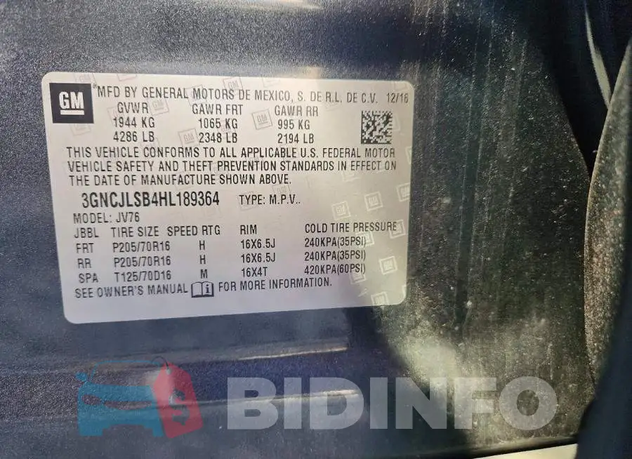3GNCJLSB4HL189364 Photo# 12
