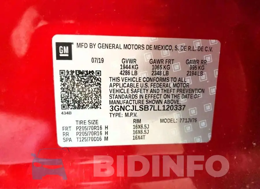 3GNCJLSB7LL120337 Photo# 13