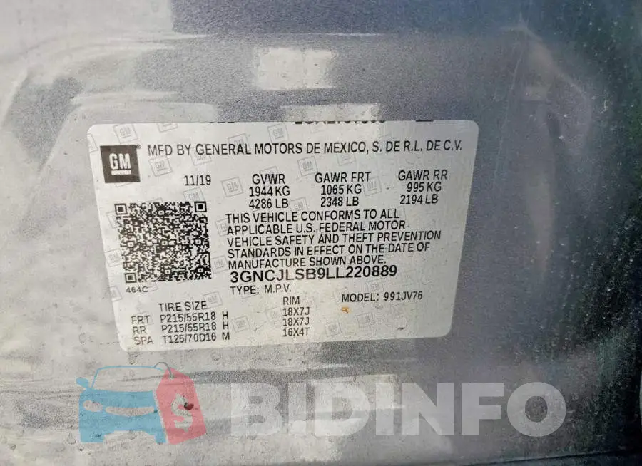 3GNCJLSB9LL220889 Photo# 12