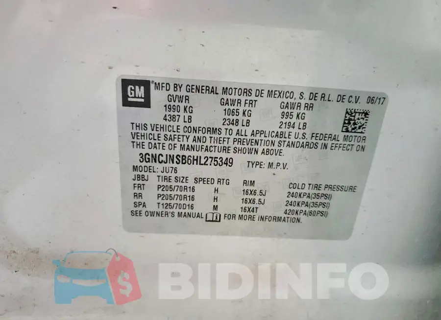 3GNCJNSB6HL275349 Photo# 13