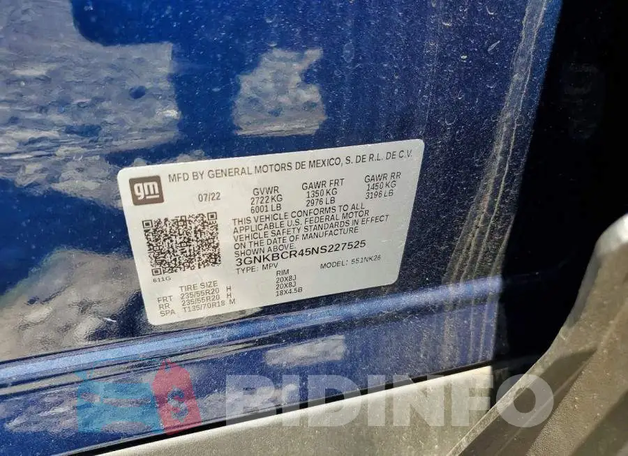 3GNKBCR45NS227525 Photo# 12