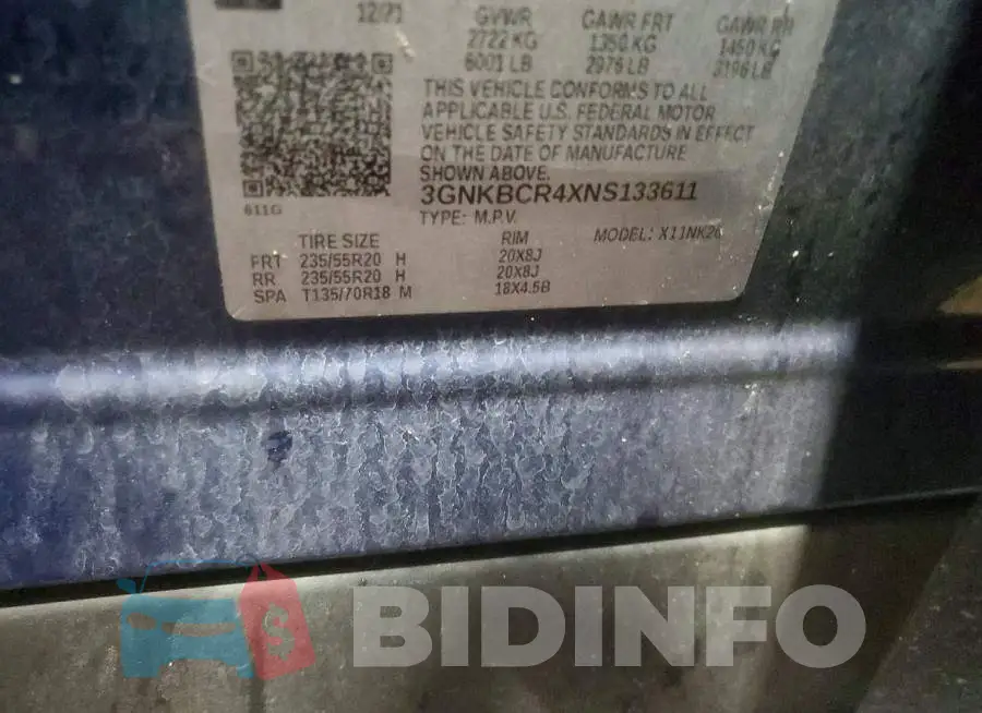 3GNKBCR4XNS133611 Photo# 12