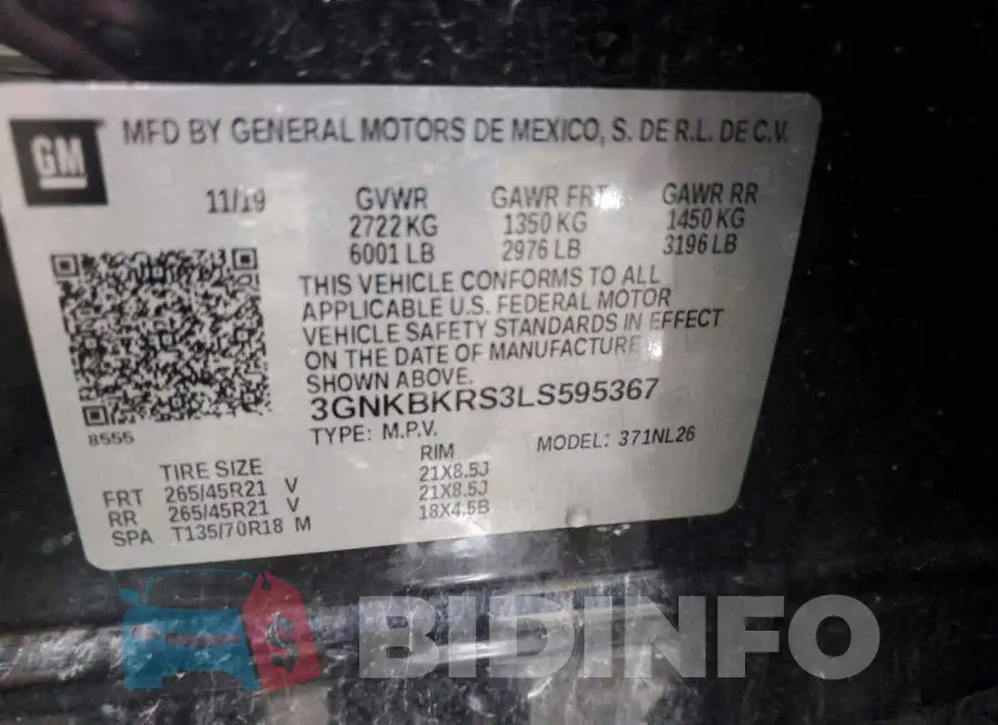 3GNKBKRS3LS595367 Photo# 13