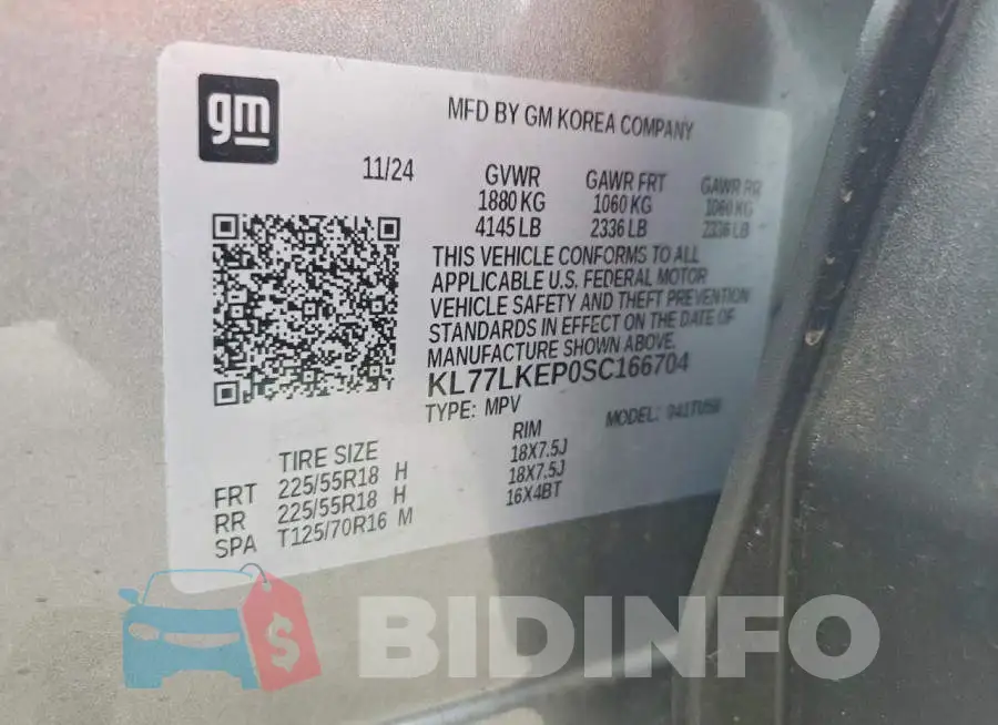 KL77LKEP0SC166704 Photo# 13