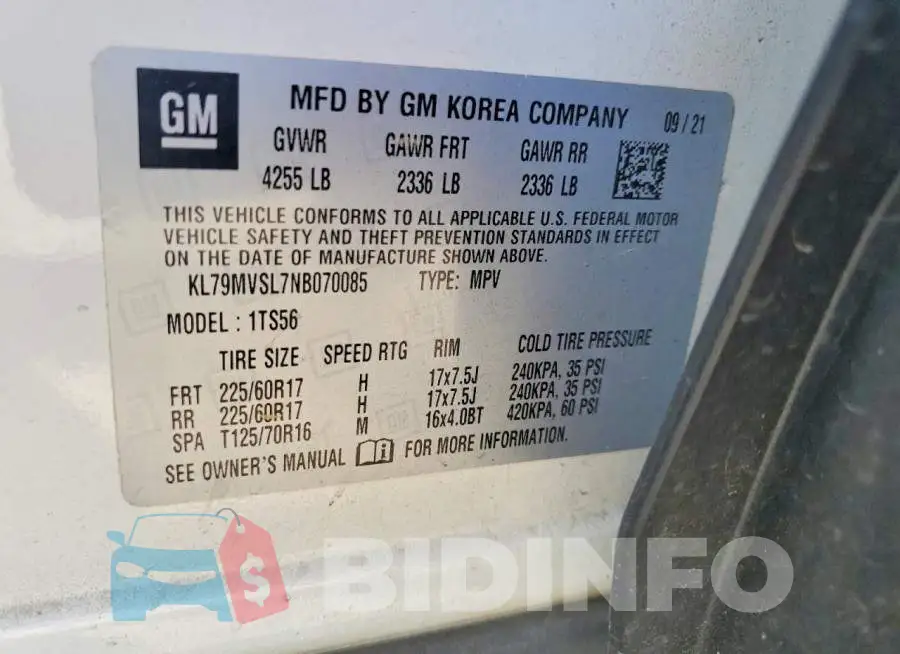 KL79MVSL7NB070085 Photo# 12