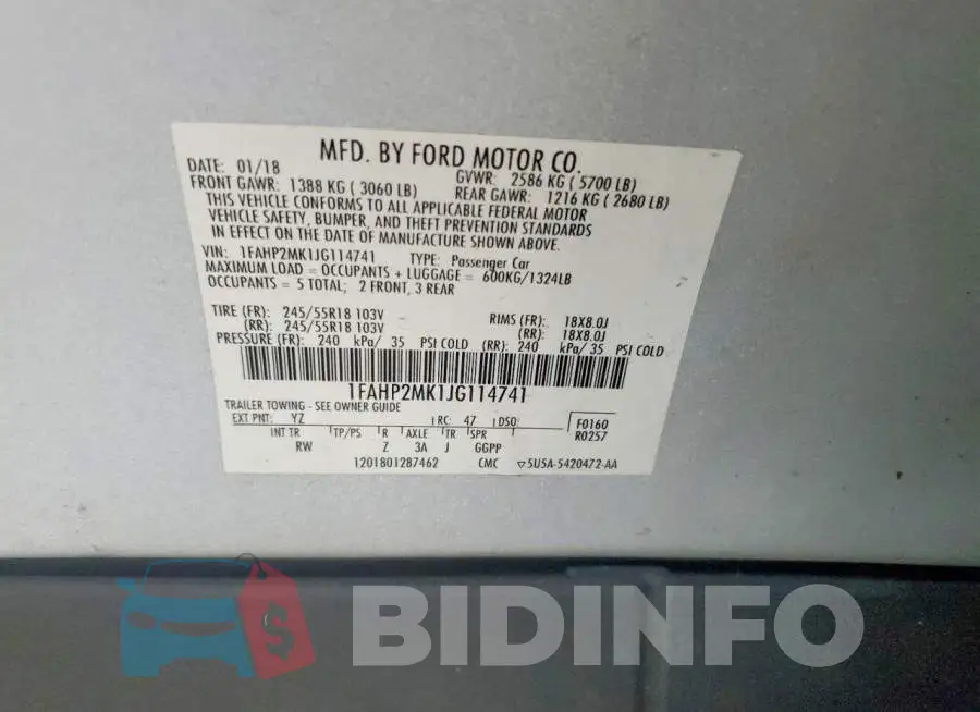 1FAHP2MK1JG114741 Photo# 12