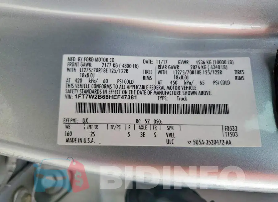1FT7W2B68HEF47381 Photo# 12