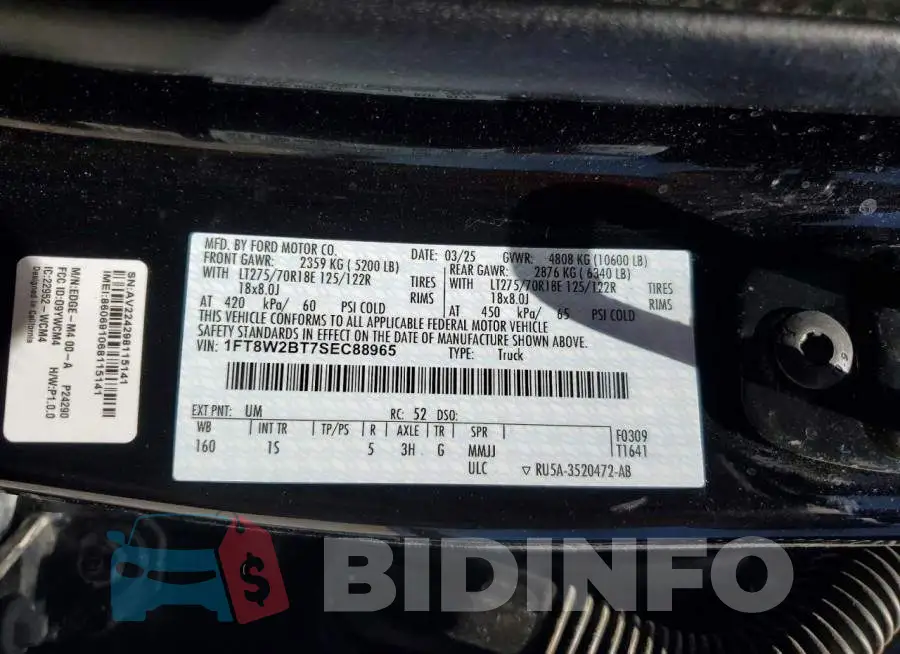 1FT8W2BT7SEC88965 Photo# 12